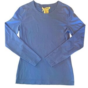 Escada Margaretha Ley‎ Womens Long Sleeve Top Cornflower Blue Cotton Size 34 XS
